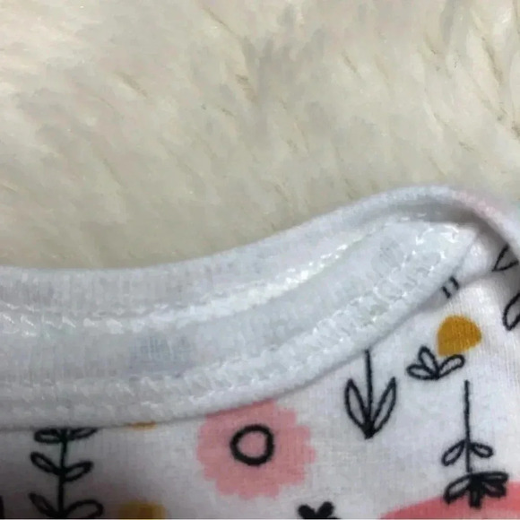 Gerber Onesie Diaper Shirt White  / Floral Size Newborn - Picture 6 of 16